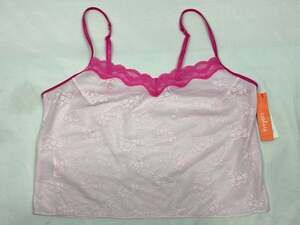 Colsie Pink Sheer Lace Tank Top Size M Coquette Twee Barbie